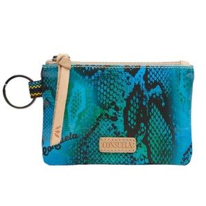 Consuela Blue and Green Wristlet